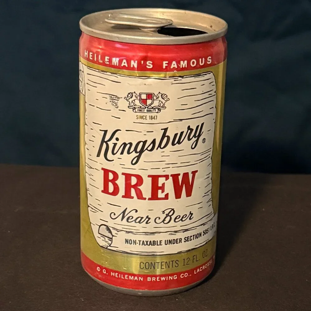 Kingsbury Brew Near Beer vintage aluminum beer can